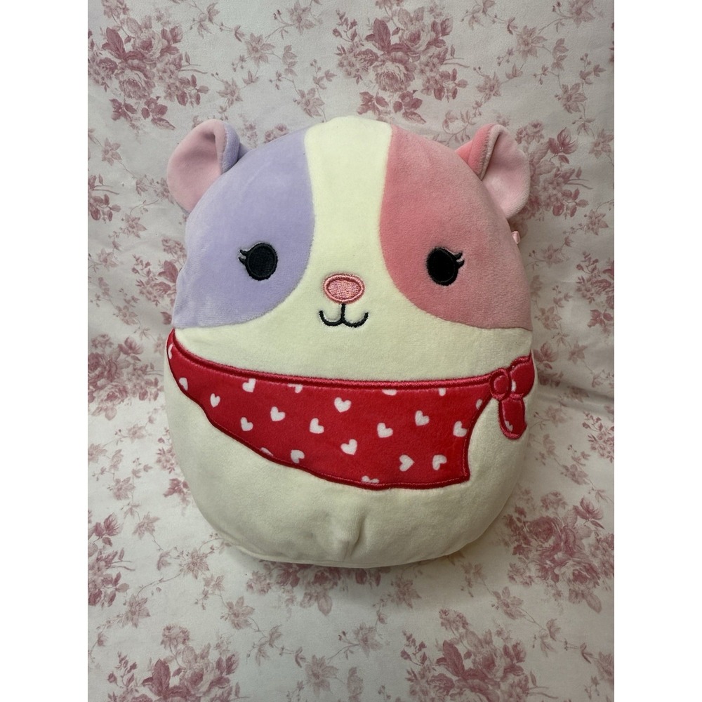 Squishmallows Niven the Guinea Pig Plush Red Heart Bandana 9"